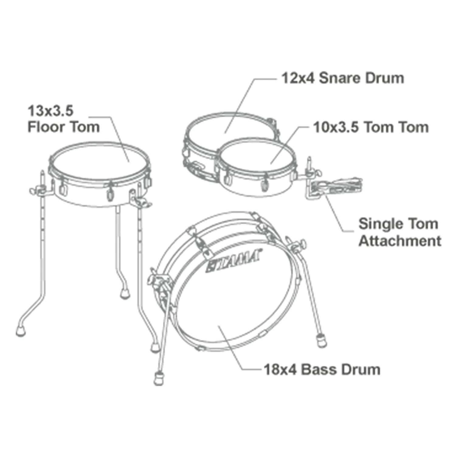 Tama Club-Jam LJK48P Pancake Drumset Champagne Mist 4-tlg