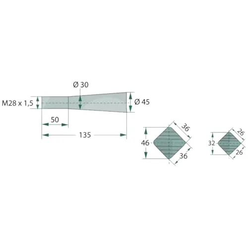 QUEBAG Frontladerzinken Ballenspieß 1100 mm M28 x 1,5