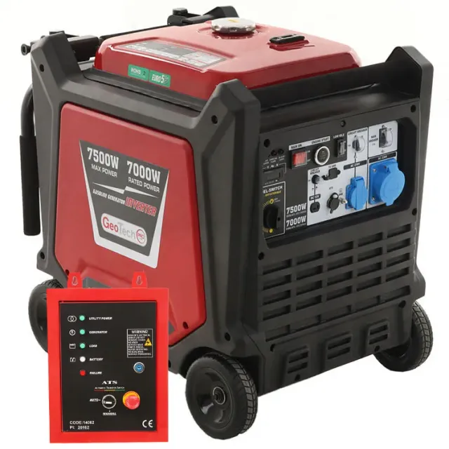 GeoTech Pro PTGA 9000 Inverter Stromerzeuger 7,5 kW 230V ATS fahrbar
