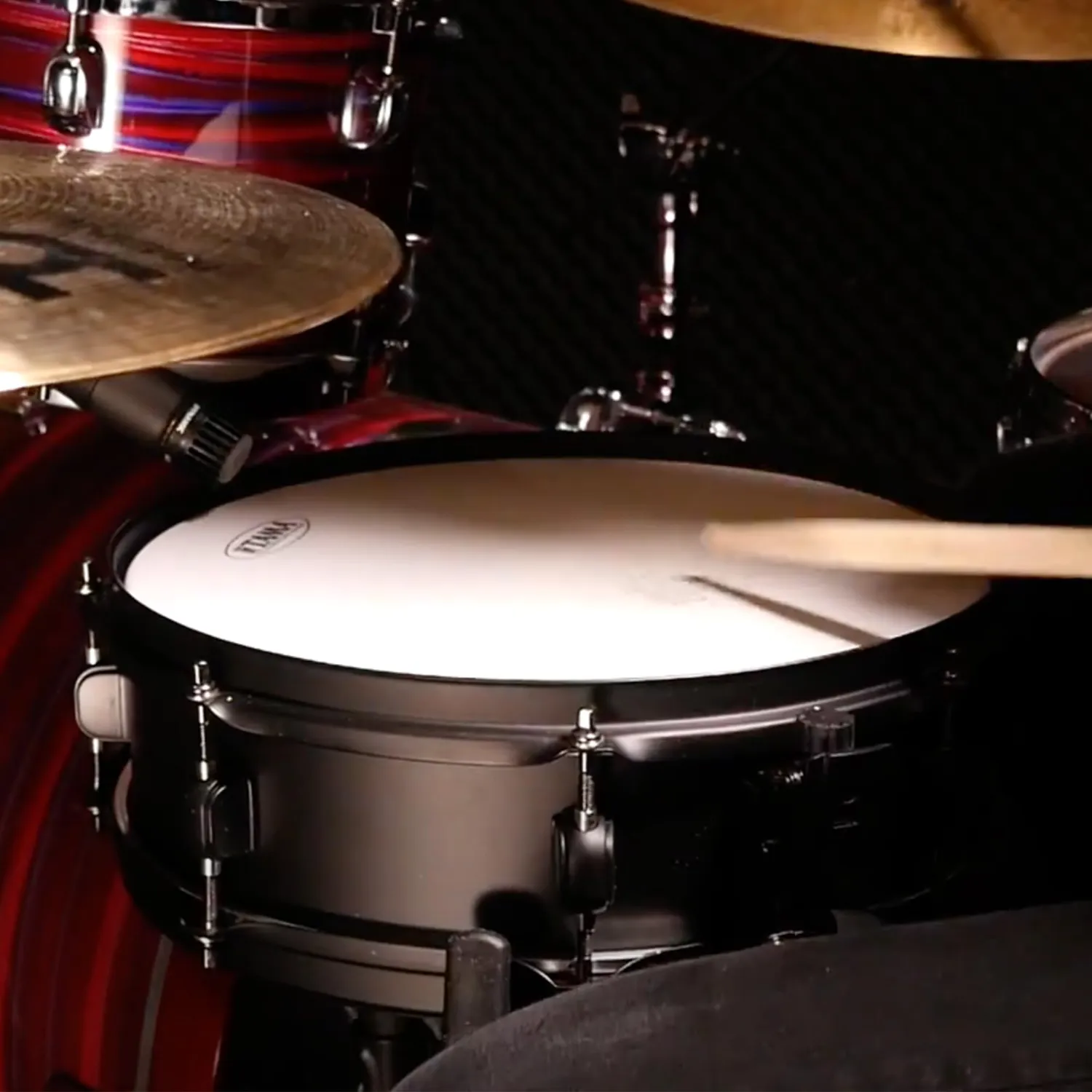 Tama Effect BST134BK Snare Drum 13x4 Zoll mattschwarz Stahl