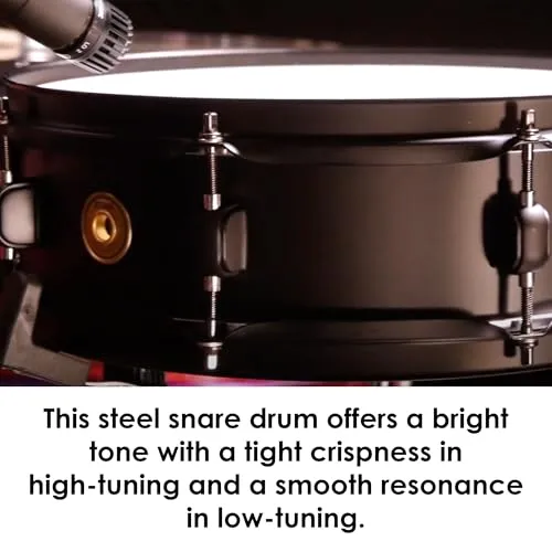 Tama Effect BST134BK Snare Drum 13x4 Zoll mattschwarz Stahl