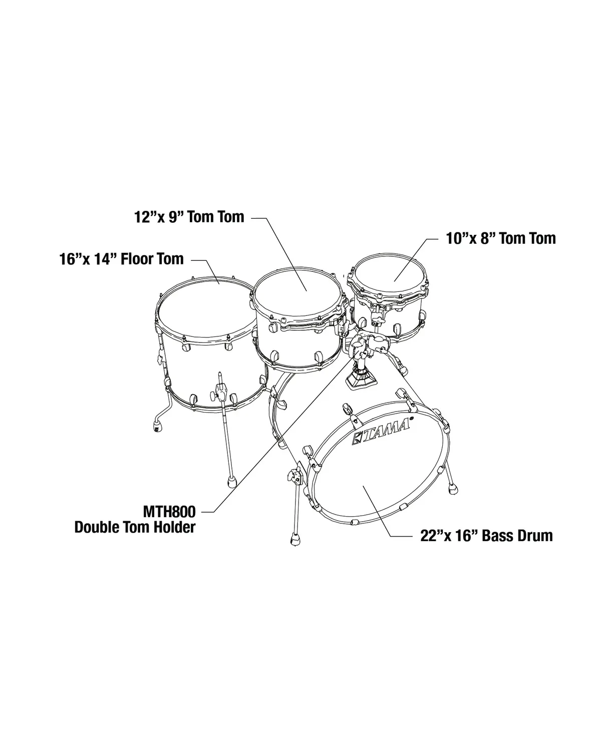 Tama Swivel Wing MTH800 Doppel-Tomhalter Chrom
