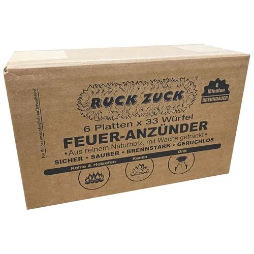 Quebag Ruck Zuck Anzünder Naturholz 198 Stück