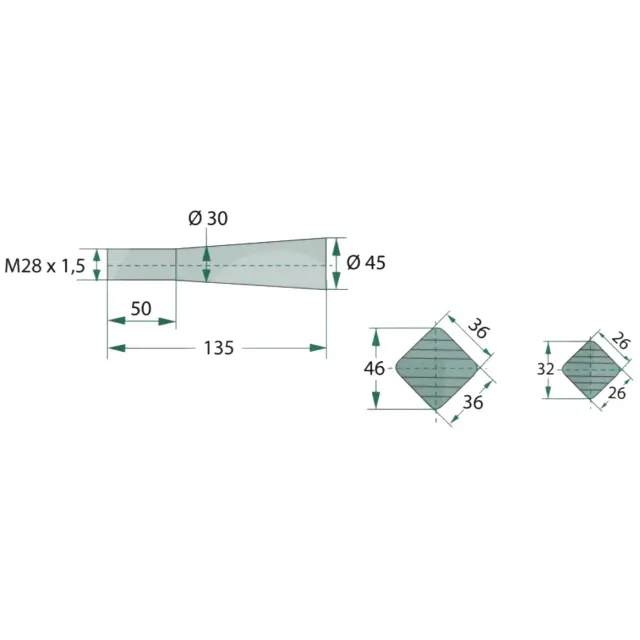 QUEBAG Frontladerzinken Ballenspieß 1100 mm M28 x 1,5