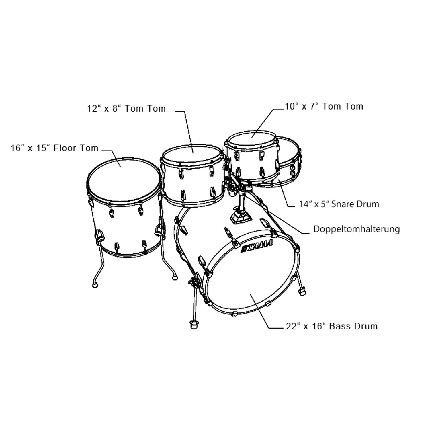 Tama Rhythm Mate RM52KH6-CCM Schlagzeug-Set 5-teilig 22 Zoll Blau