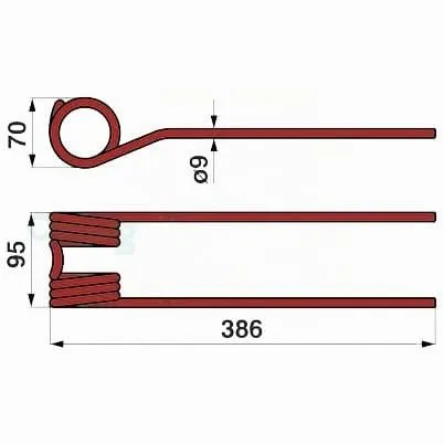 QUEBAG KH-Zinken Federzinken gerade Fella TH 360/440/Hydro/520