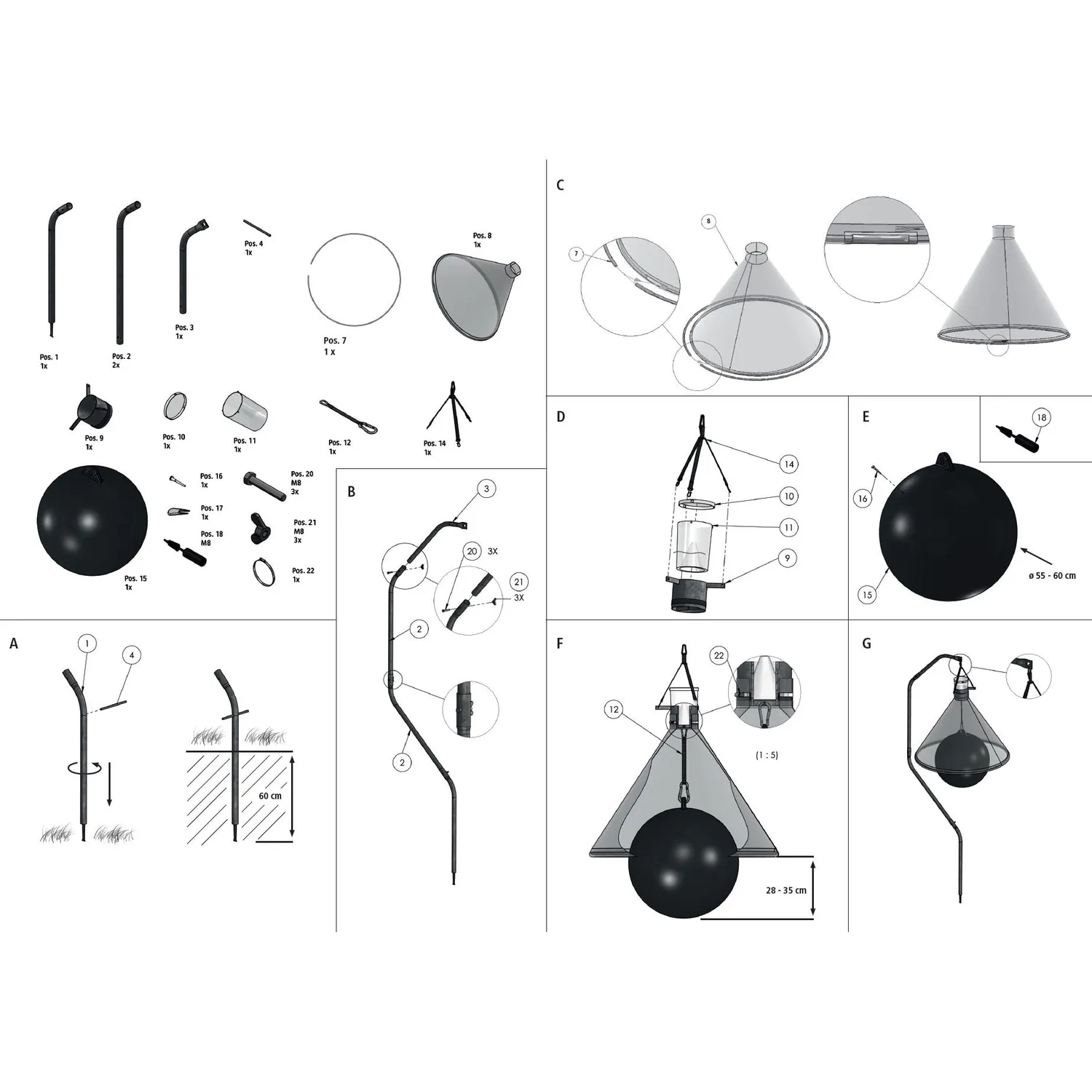 Kerbl TAON-X Gestellrohr 323521 Ersatzteil Bremsenfalle