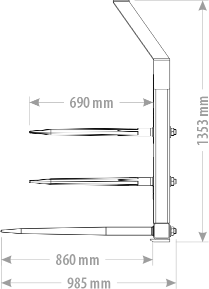 FK Machinery Maxi Dunggabel teleskopisch