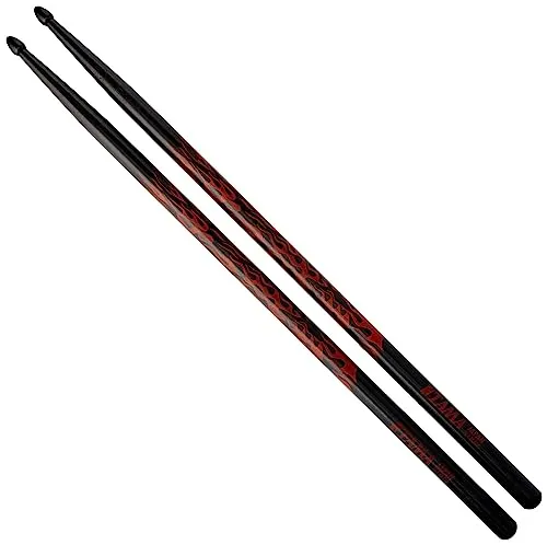 Tama O7A-F-BR Drumsticks Eiche Holztip schwarz-rot